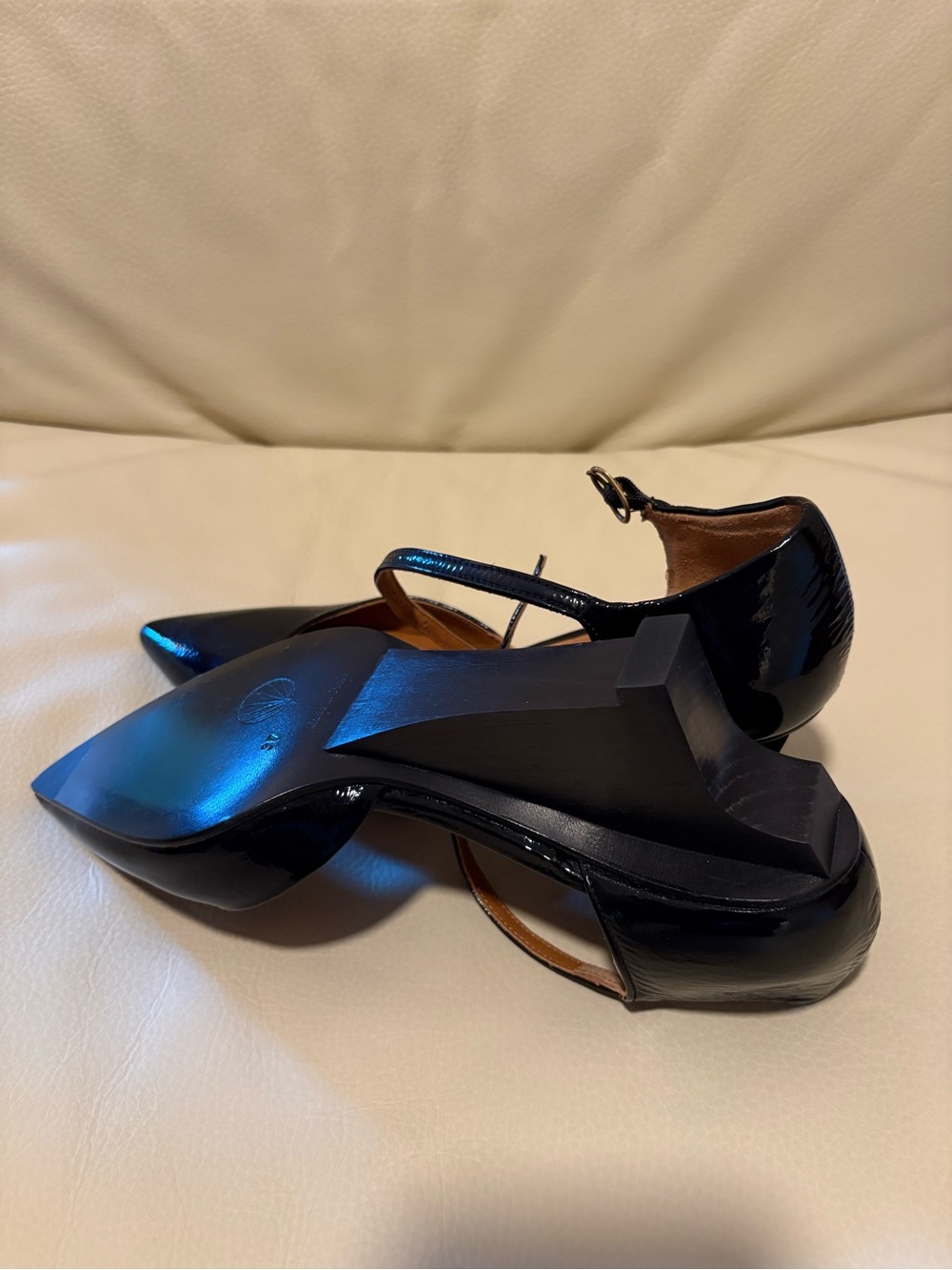 COCLICO Black Patent Mary Jane Wedge Heels